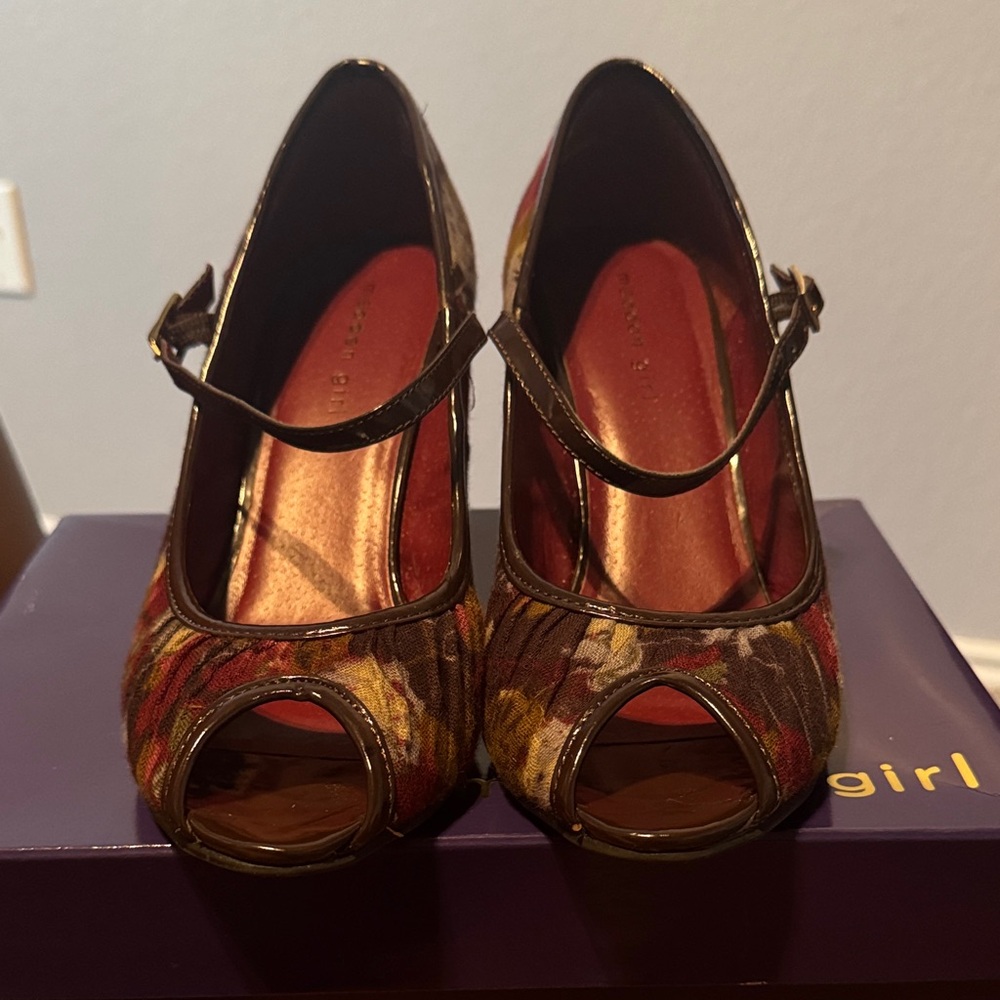 Madden Girl Multicolor Peep-Toe Heels